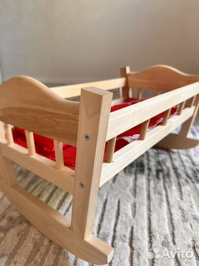 Кроватка для пупса деревянная