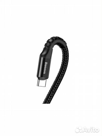 Кабель USB - Type-C, 2А, 1 м, пружинный baseus