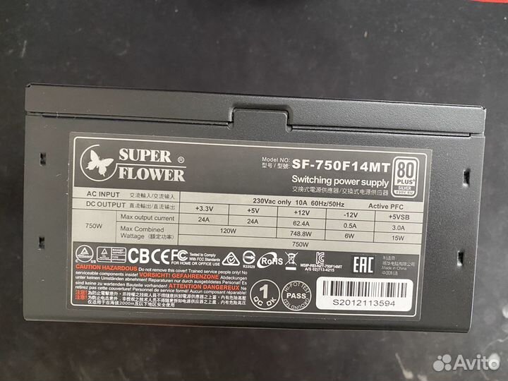 Блок питания Super Flower 80 plus Silver 750 W