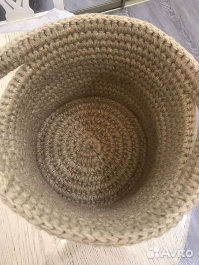 Декоративная корзина из джута