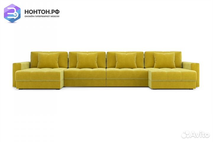 Диван п-образный тик-так Монарх М2О2 горчичный