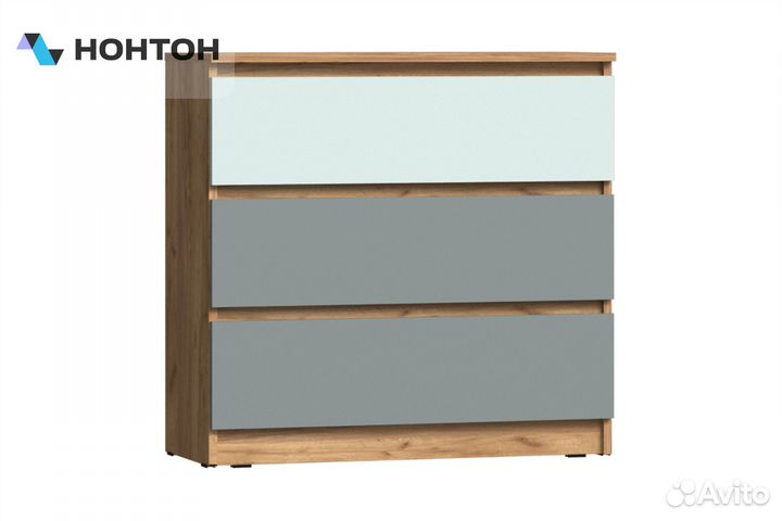 Комод с 3 ящиками Челси Color 800 мята / сумеречны