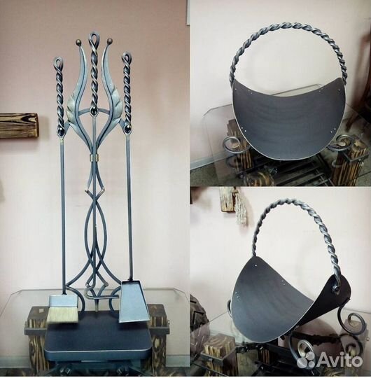 Кованый каминный набор