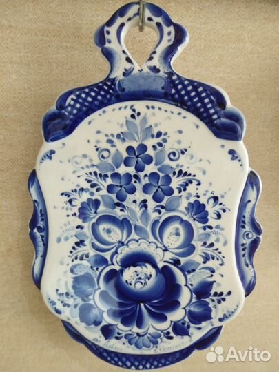 Сырная доска.Гжель,фарфор