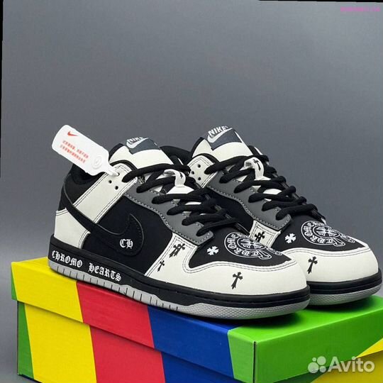 Кроссовки Nike Dunk Chrome Hearts (Арт.54149)