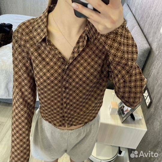 Рубашка укороченная женская