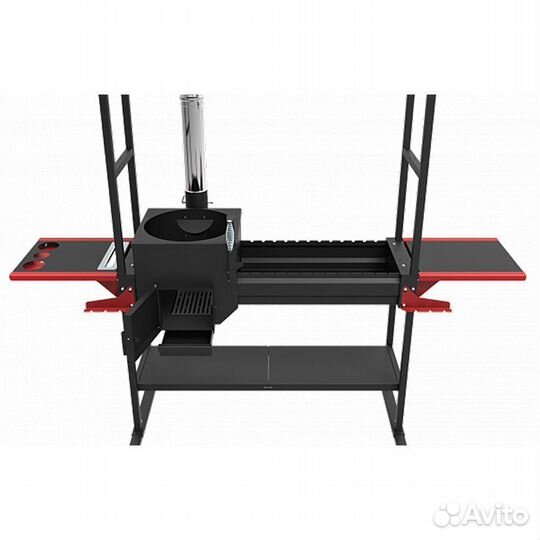 Мангал с печью и крышей