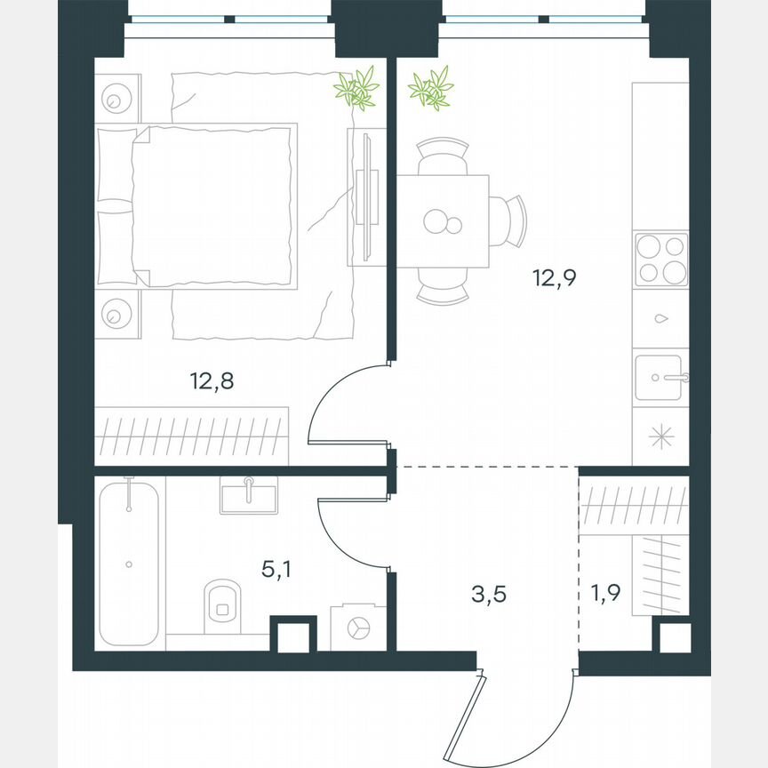 1-к. квартира, 36,2 м², 25/48 эт.