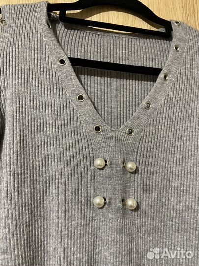 Платье серое лапша