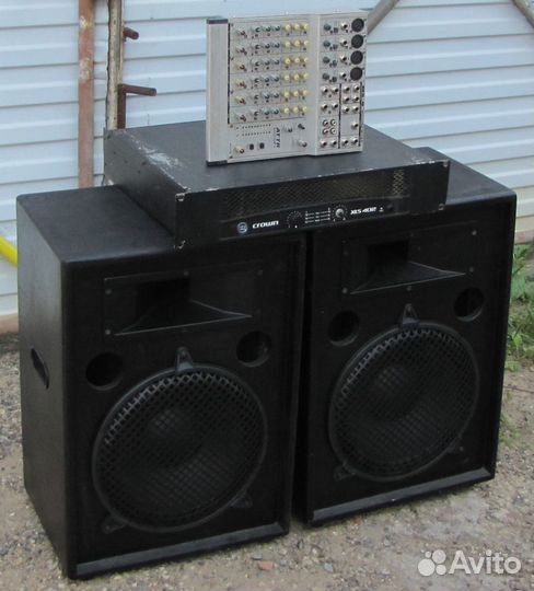 Колонки Frank Audio 1100W 2шт Pro Усилитель Микшер