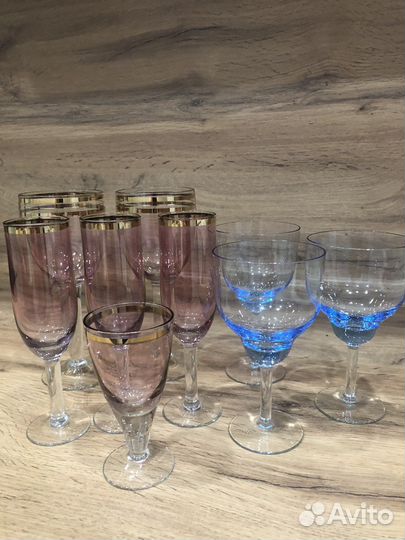 Рюмка, фужеры из цветного стекла
