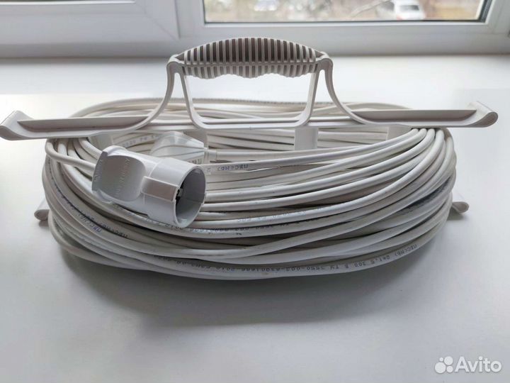 Удлинитель на рамке 50м, пвс 2х1,5 новый