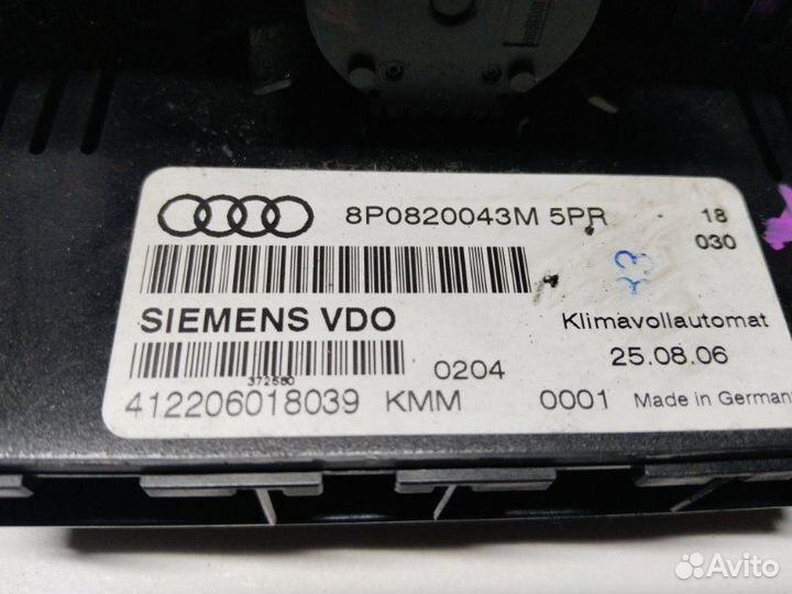 Блок управления климат-контролем Audi A3 8P BSE