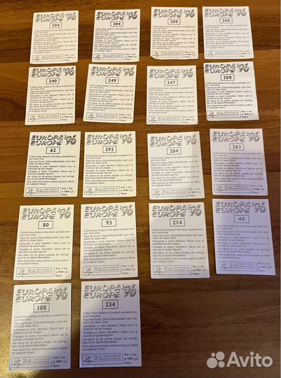 Наклейки Panini Euro 96 world cup 98