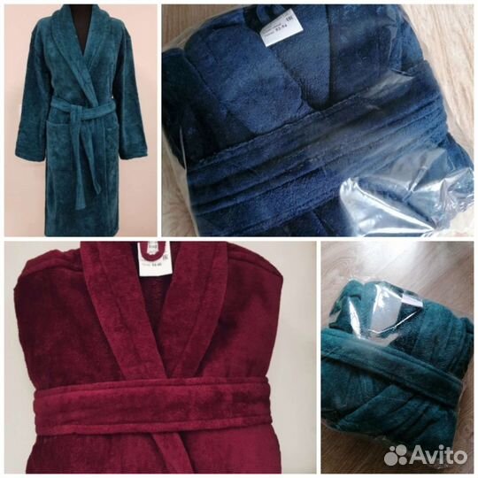 Велюровые хлопковые халаты