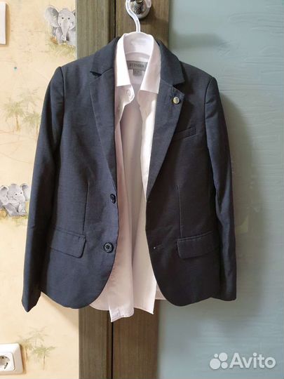 Комплект пиджак и рубашка 140 рост