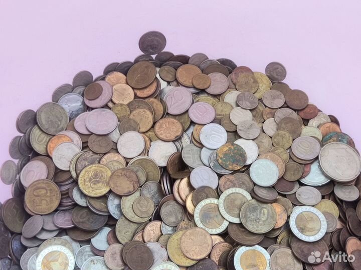 «большой лот монет гкчп + СССР 6,6 кг.»