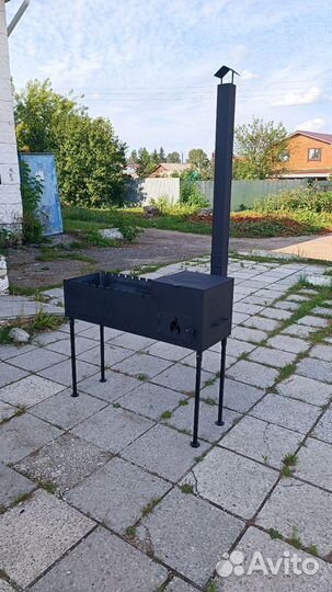 Мангал с печкой под казан