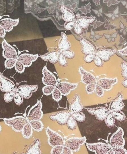 Тюль бабочки двойного цвета, перышки