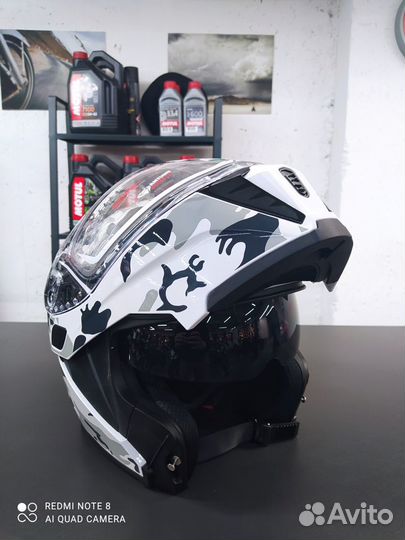 Шлем снегоходный с подогревом камуфляжный