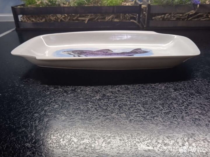 Фарфор Вербилки ссср, блюдо для рыбы 