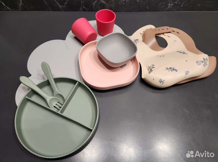 Набор детской силиконовой посуды