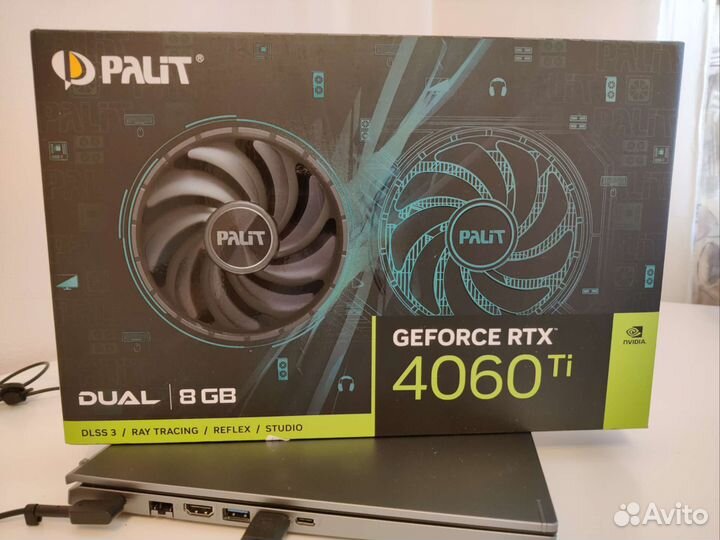 Видеокарта Palit RTX 4060 Ti dual 8 гб