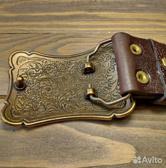 Ремень из толстой натуральной кожи