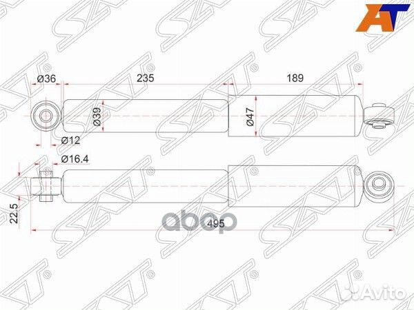 Амортизатор задний toyota