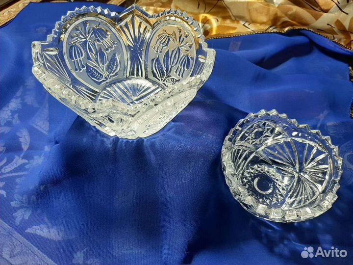 Конфетница и икорница хрусталь СССР