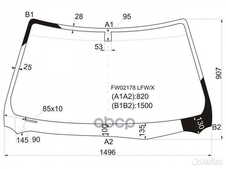 Стекло лобовое lexus ES300 96-01 FW02178 LFW/X XYG