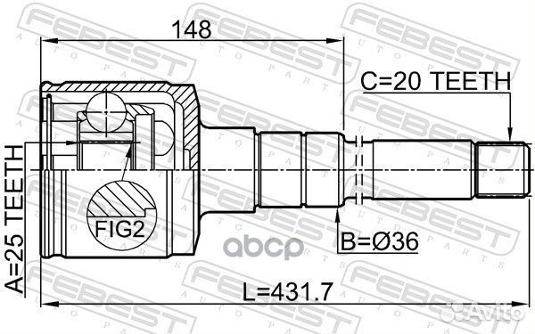 ШРУС внутренний правый toyota caldina AT211,CT2