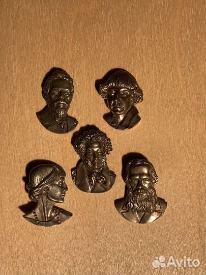 Бронзовые значки Kaya Studio писатели, поэты