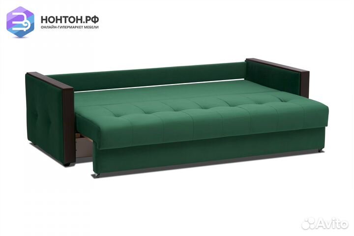 Диван еврокнижка Инсайд 3-х местный изумрудный