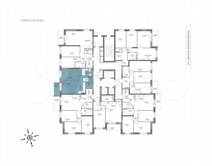 2-к. квартира, 47,3 м², 9/24 эт.