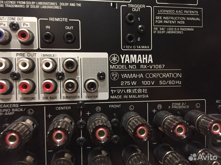7+2 —канальный AV-ресивер yamaha RX-V1067/RX-A1000
