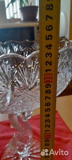 Ваза хрустальная для фруктов на ножке