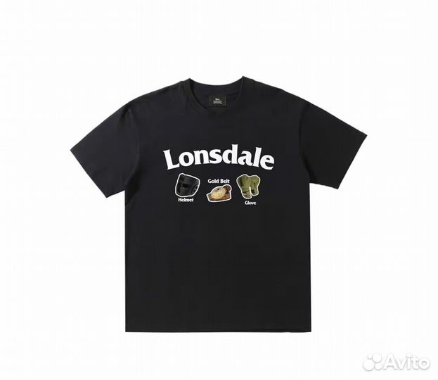 Футболка Lonsdale (gloves, gold belt, helmet) y2k