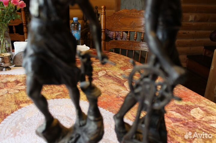 Старинные Бронзовые статуэтки 19век Англия 43см