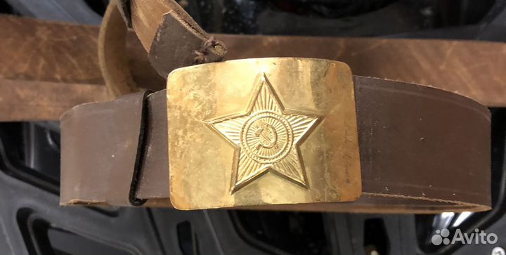 Ремень солдатский кожаный