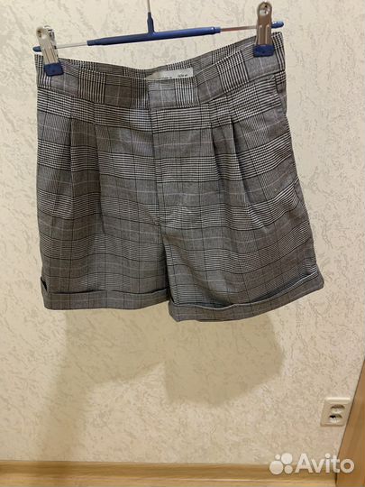 Шорты серые в клетку