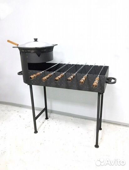 Мангал с печкой под казан
