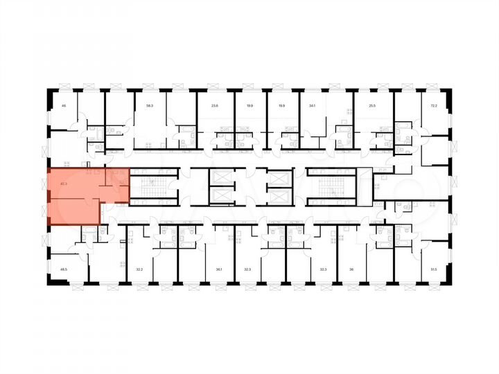 1-к. квартира, 42,3 м², 27/33 эт.