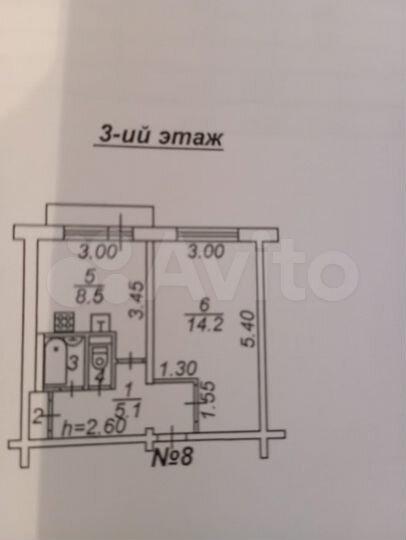 1-к. квартира, 31,4 м², 3/5 эт.