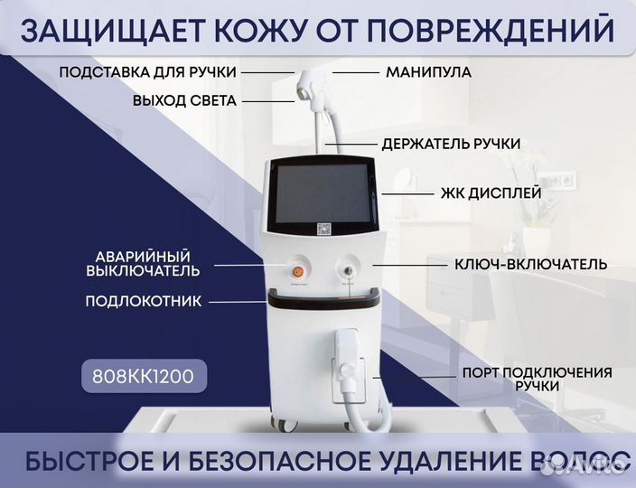 Диодный лазер Honkon 808kk 1200 для эпиляции