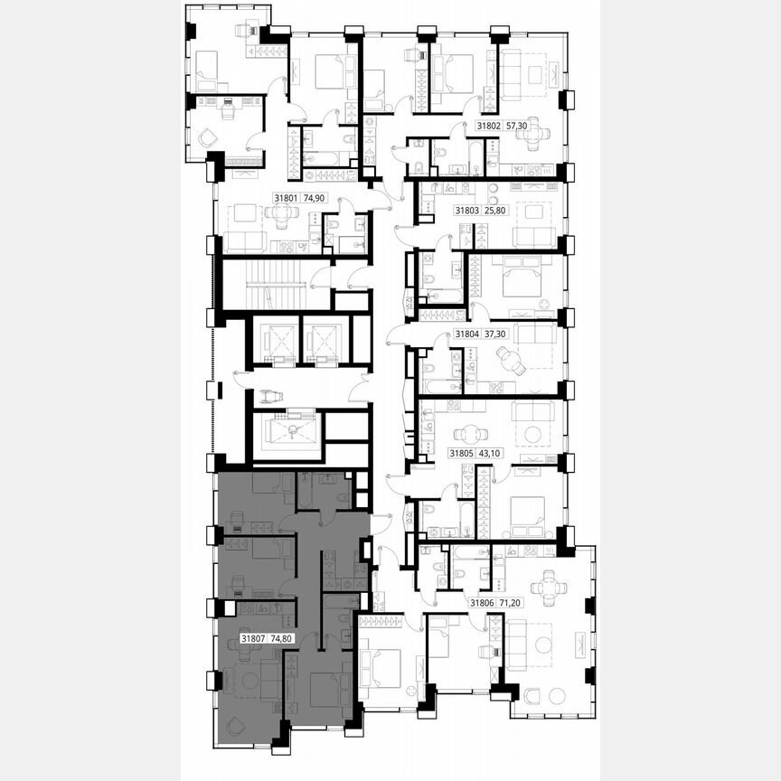3-к. квартира, 74,8 м², 18/28 эт.