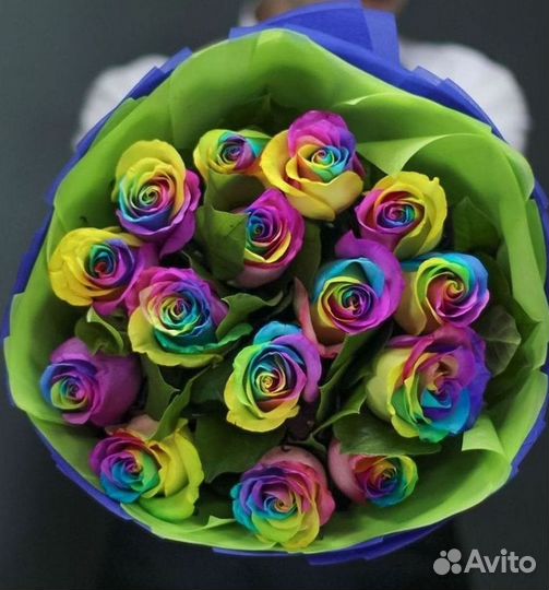 Радужные розы Букеты доставка цветов