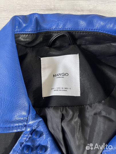 Кожаная куртка mango
