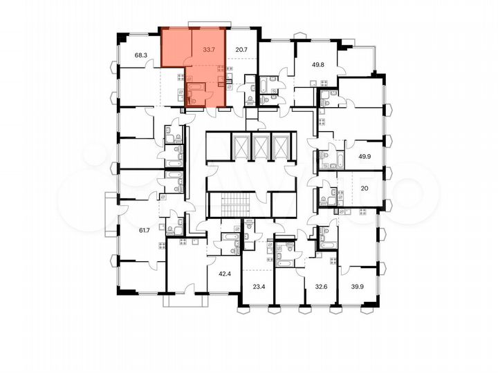 1-к. квартира, 33,7 м², 4/24 эт.