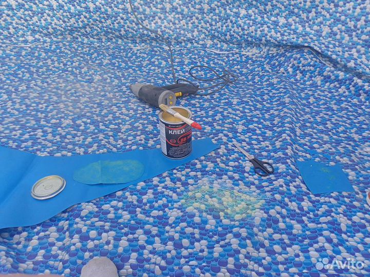 Ремонт пвх бассейнов, матрасов.аренда батута